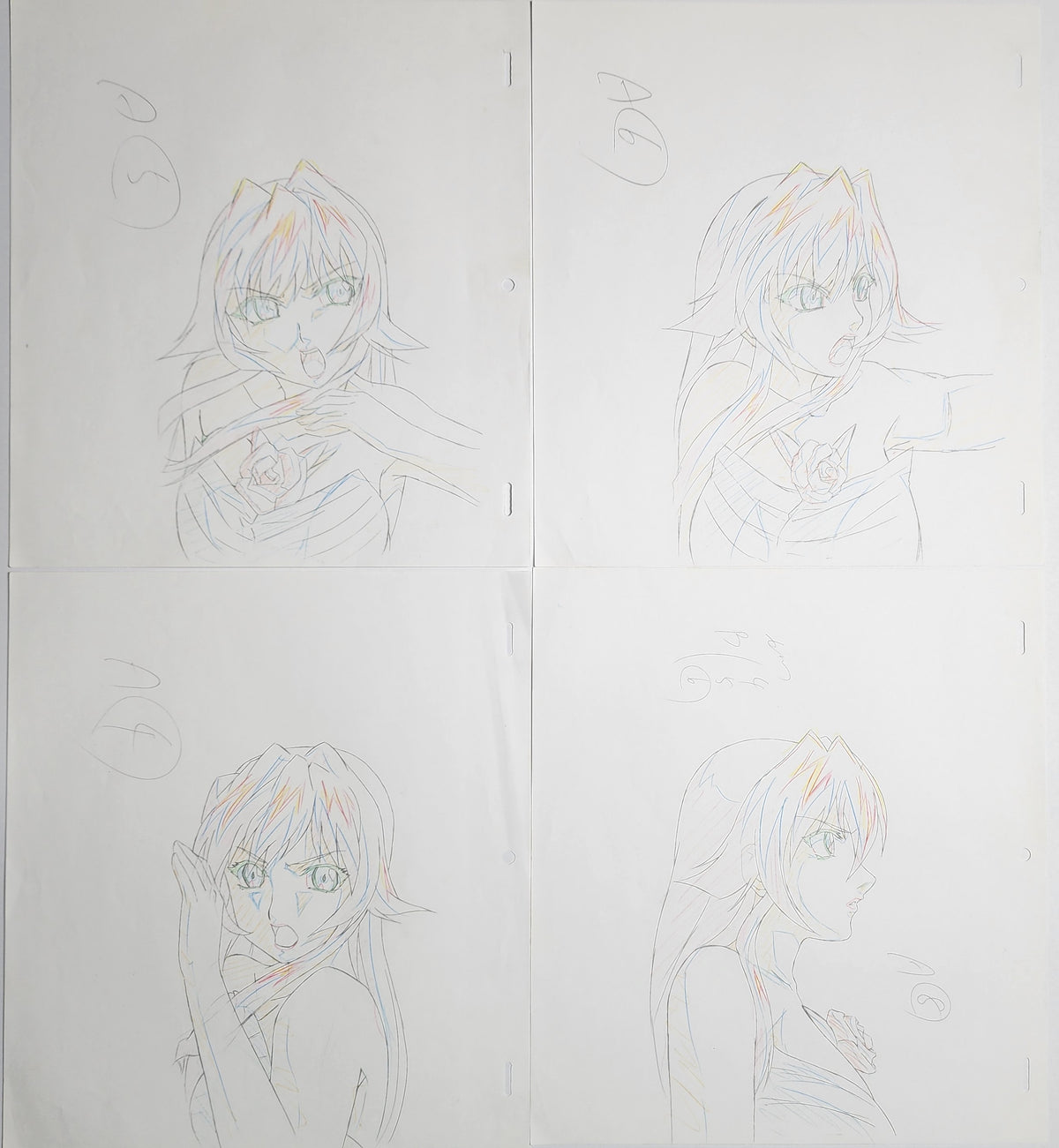 Burn Up Scramble Animation Production Cel Drawing Anime: 6 Sheets - 4374