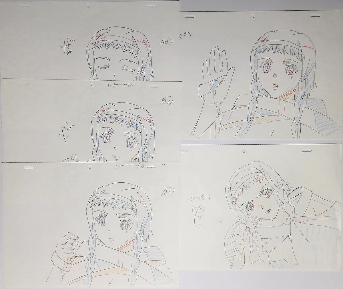 Queens Blade Anime Animation Production Cel Drawing: 9 Sheets - 4419