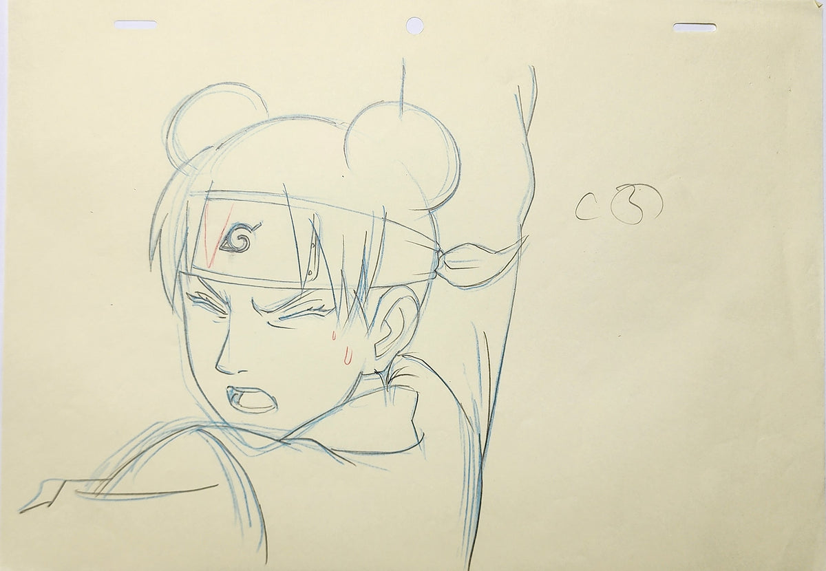 Naruto Drawing Animation Production Cel Genga Douga: Tenten - 4739