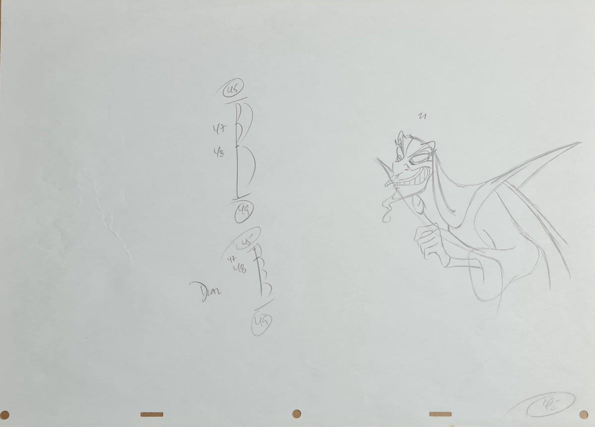 Walt Disney Aladdin Jafar Animation Production Drawing – 1097