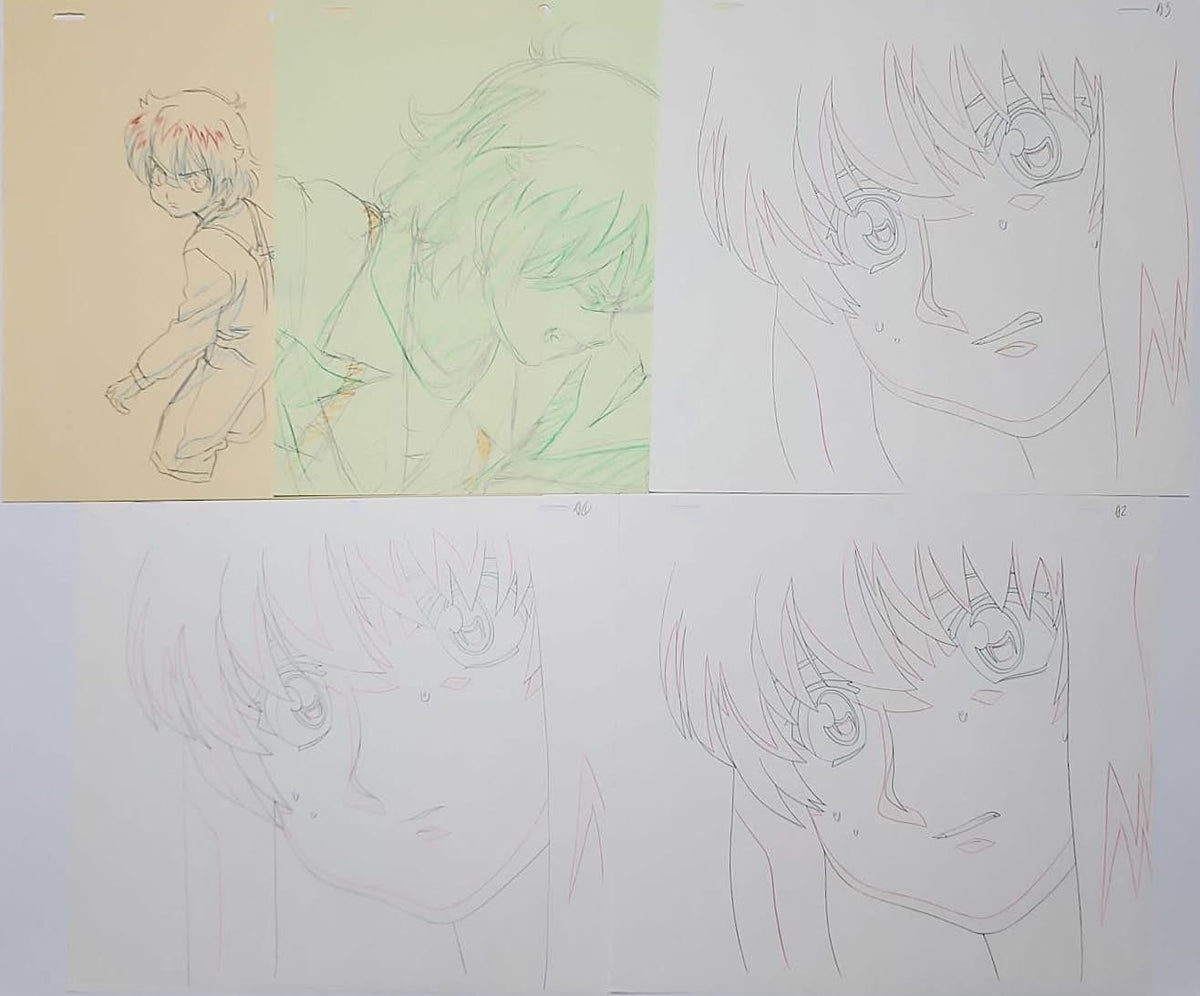 Read or Die R.O.D Animation Production Cel Drawing Anime: 5 Sheets - 4134