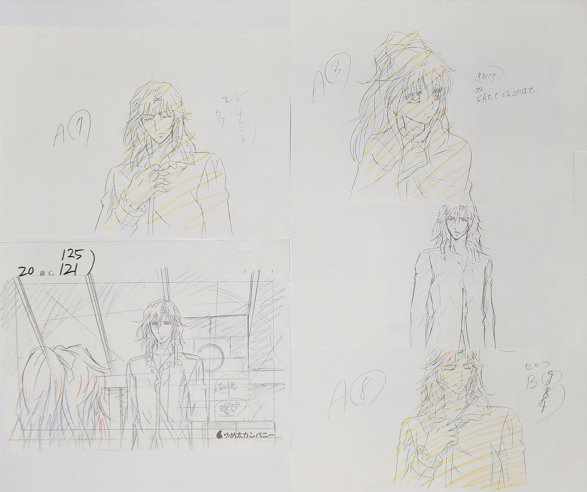 Neo Angelique Abyss Animation Production Cel Drawing Anime: 5 Sheets - 4210