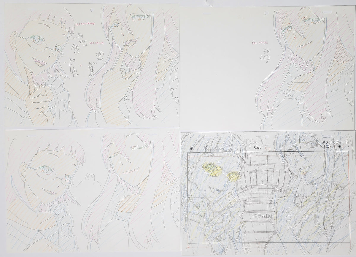 Sankarea Lot of 20 Animation Production Cel Drawing Douga: 4216