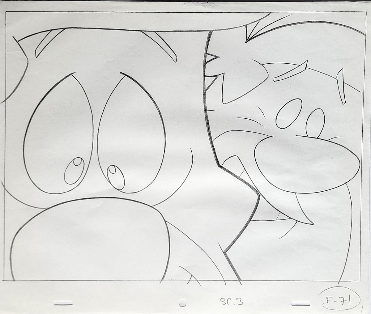Flintstones Animation Production Cel Drawing: Barney & Fred - 4409