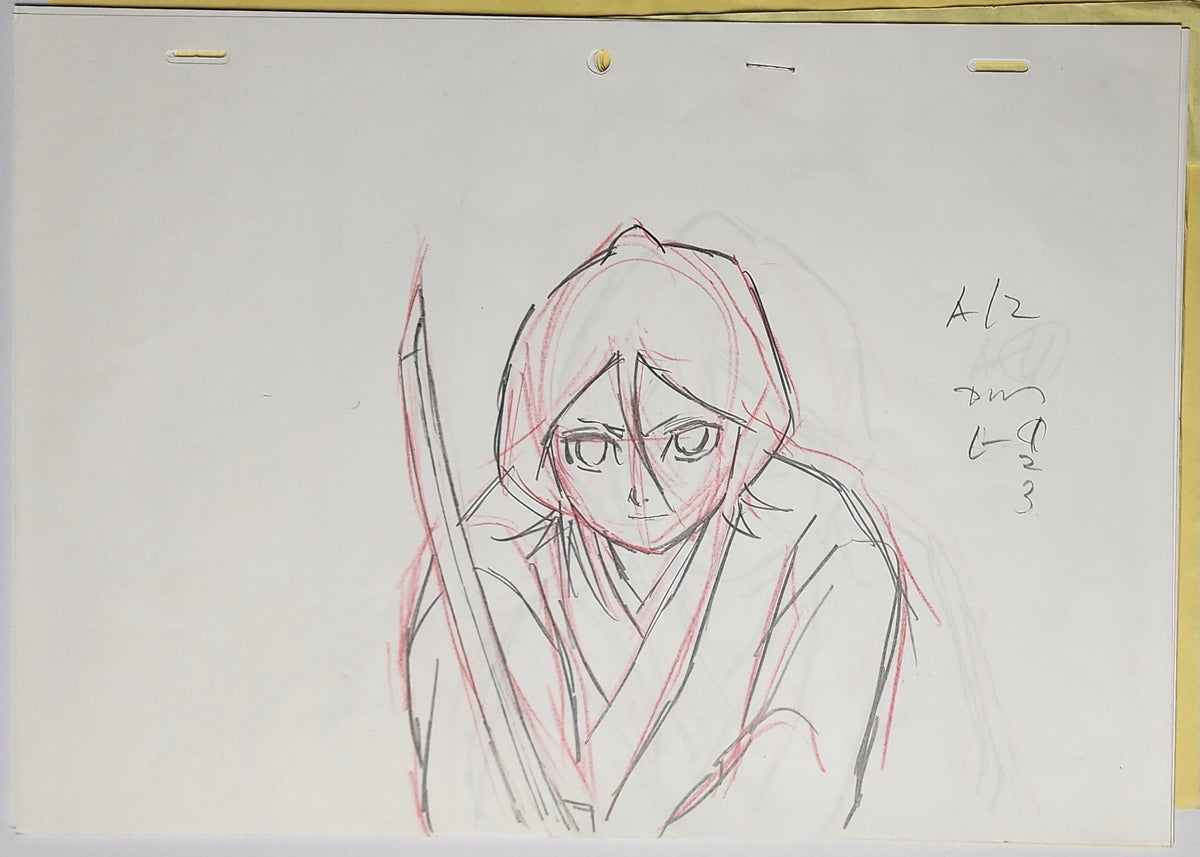 Bleach Animation Production Cel Drawing Anime Genga: 17 Sheet Booklet - Rukia - 4445