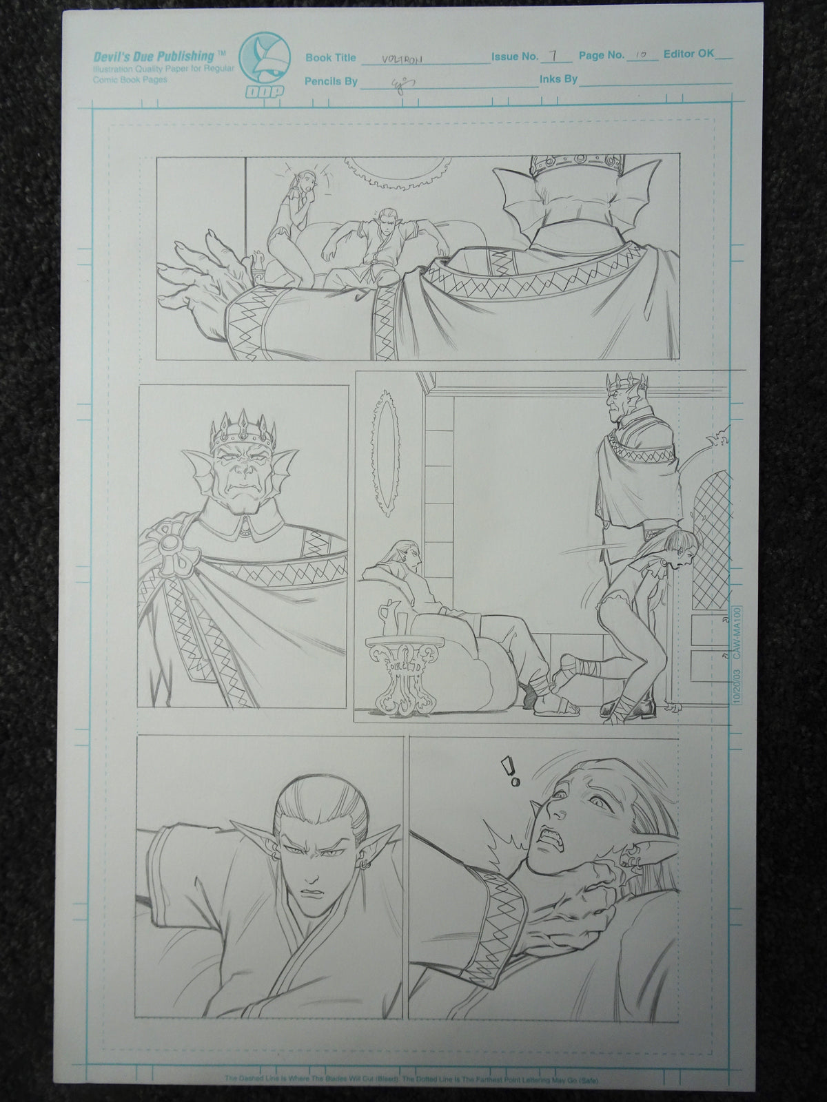 Devils Due Voltron Original Comic Art #7 Pg 10 E.J. SU Pencil - 745