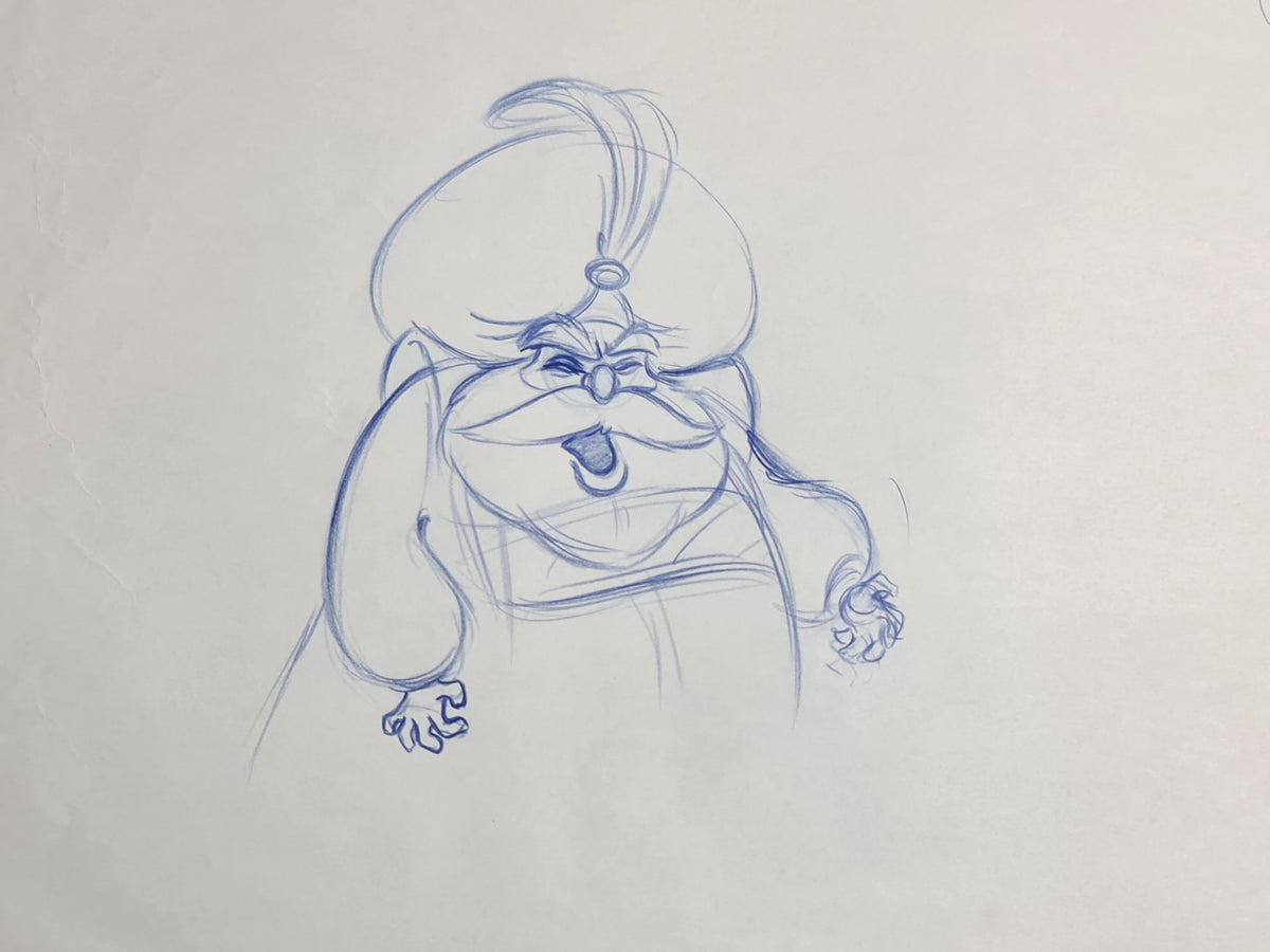 Walt Disney Aladdin Sultan Animation Production Drawing - 1098
