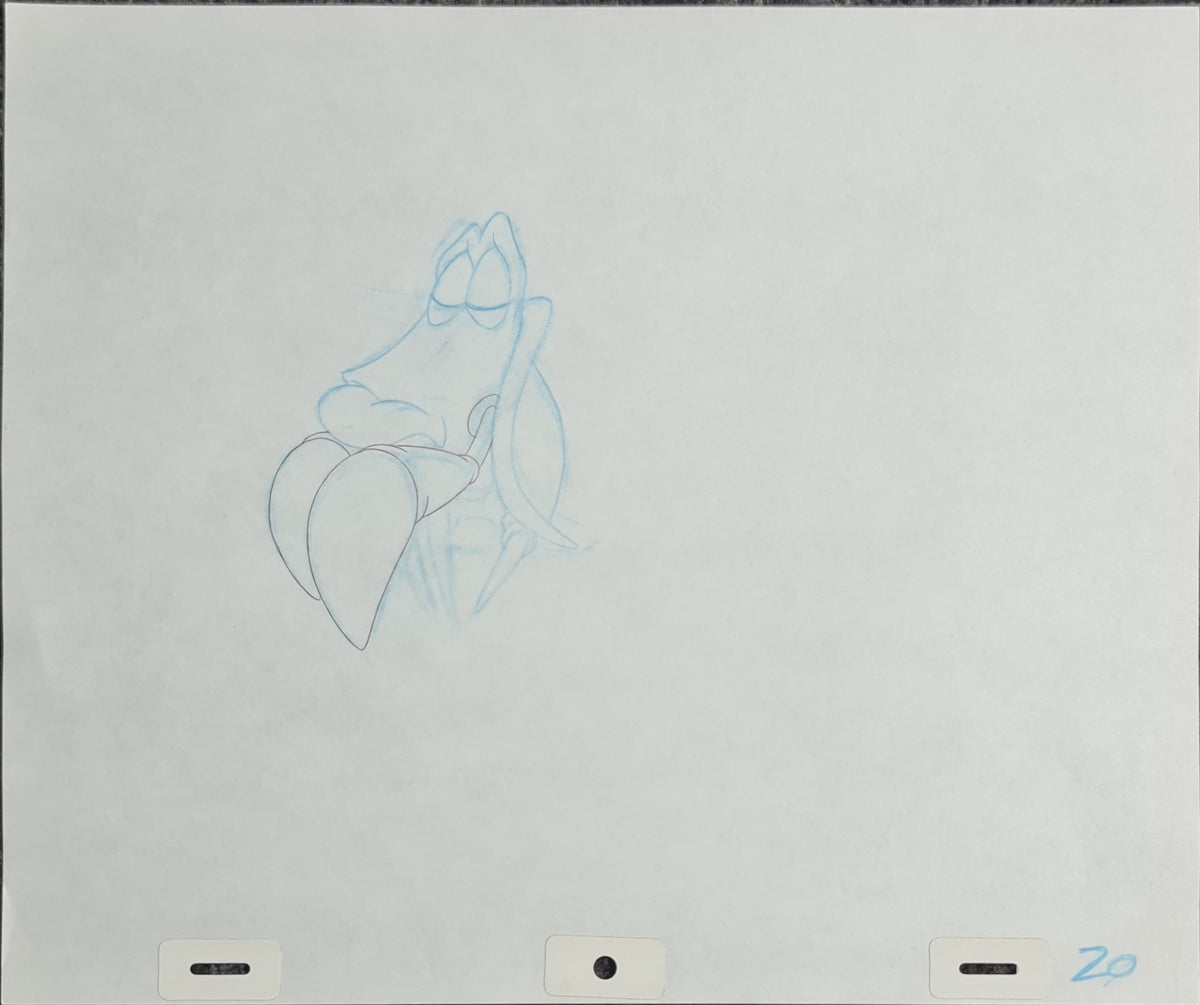 Walt Disney Sebastian Little Mermaid Animation Production Drawing - 1105