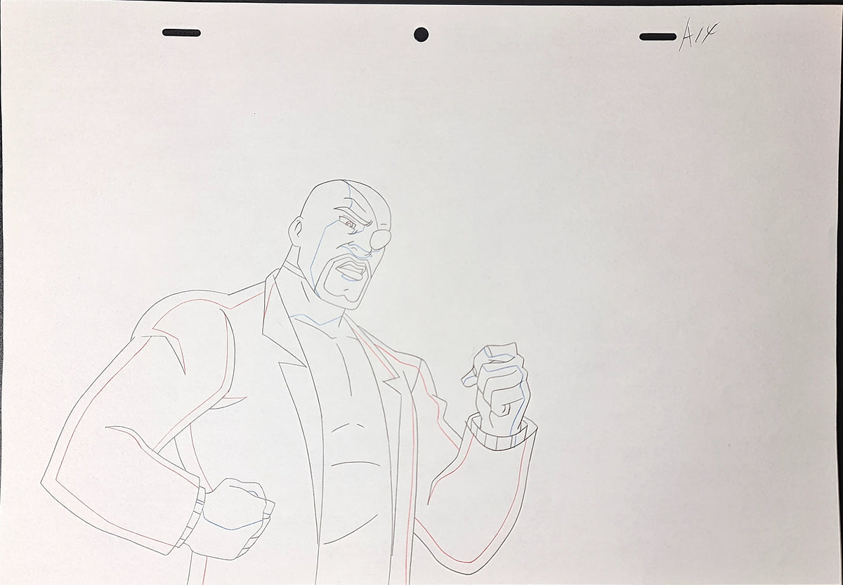 Marvel Avengers Assemble Production Animation Cel Drawing: Nick Fury - 1152