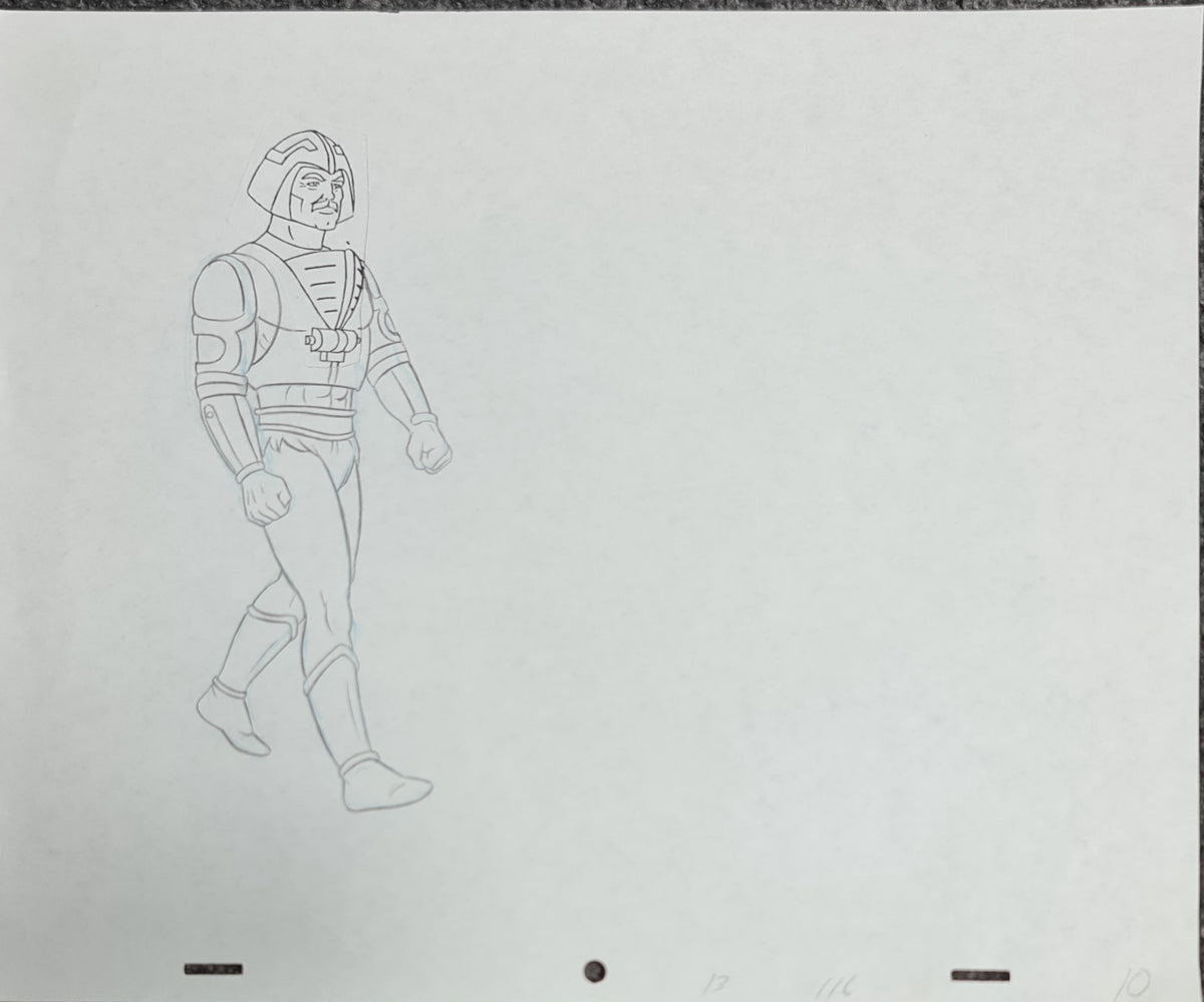 He-Man & The Masters Of The Universe Production Cel Drawing: Man-At-Arms - 1192