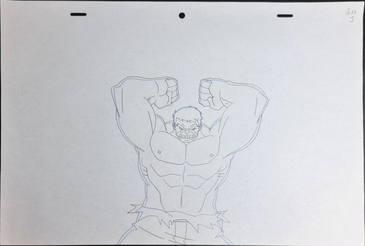 Marvel Avengers Assemble Production Animation Cel Drawing: Hulk - 1216