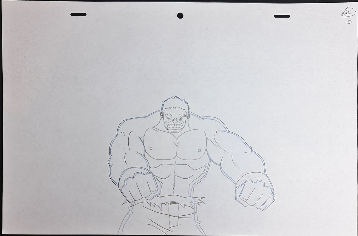 Marvel Avengers Assemble Production Animation Cel Drawing: Hulk - 1217