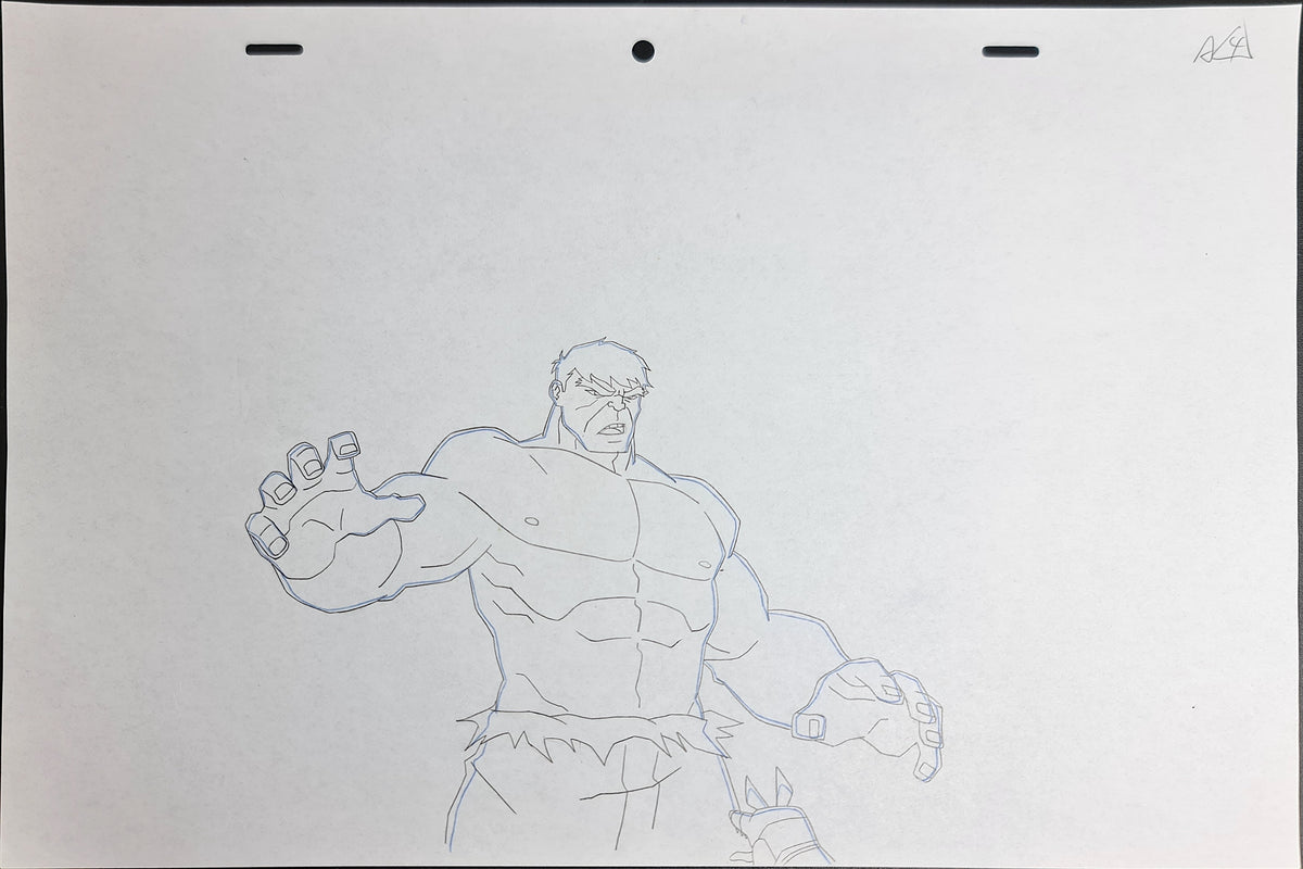 Marvel Avengers Assemble Production Animation Cel Drawing: Hulk - 1221