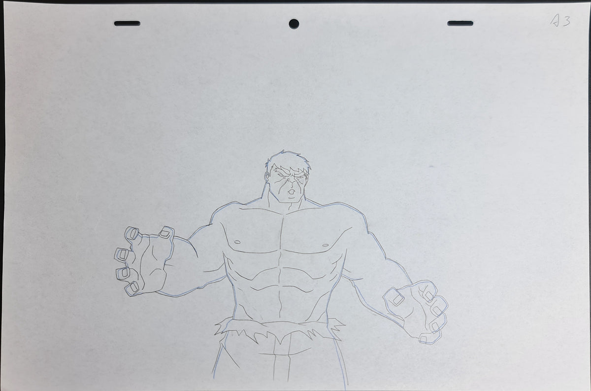 Marvel Avengers Assemble Production Animation Cel Drawing: Hulk - 1222