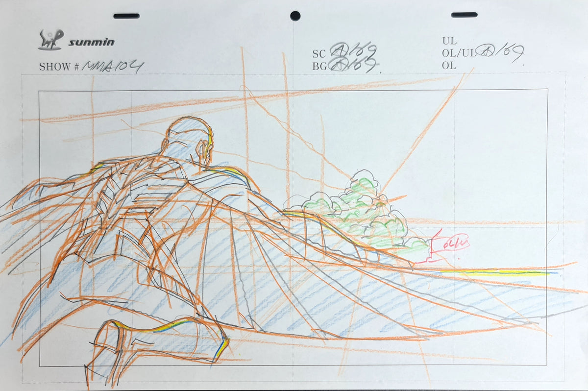 Marvel Avengers Assemble Production Animation Cel Drawing: Falcon - 1228