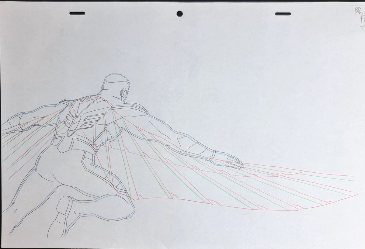 Marvel Avengers Assemble Production Animation Cel Drawing: Falcon - 1229