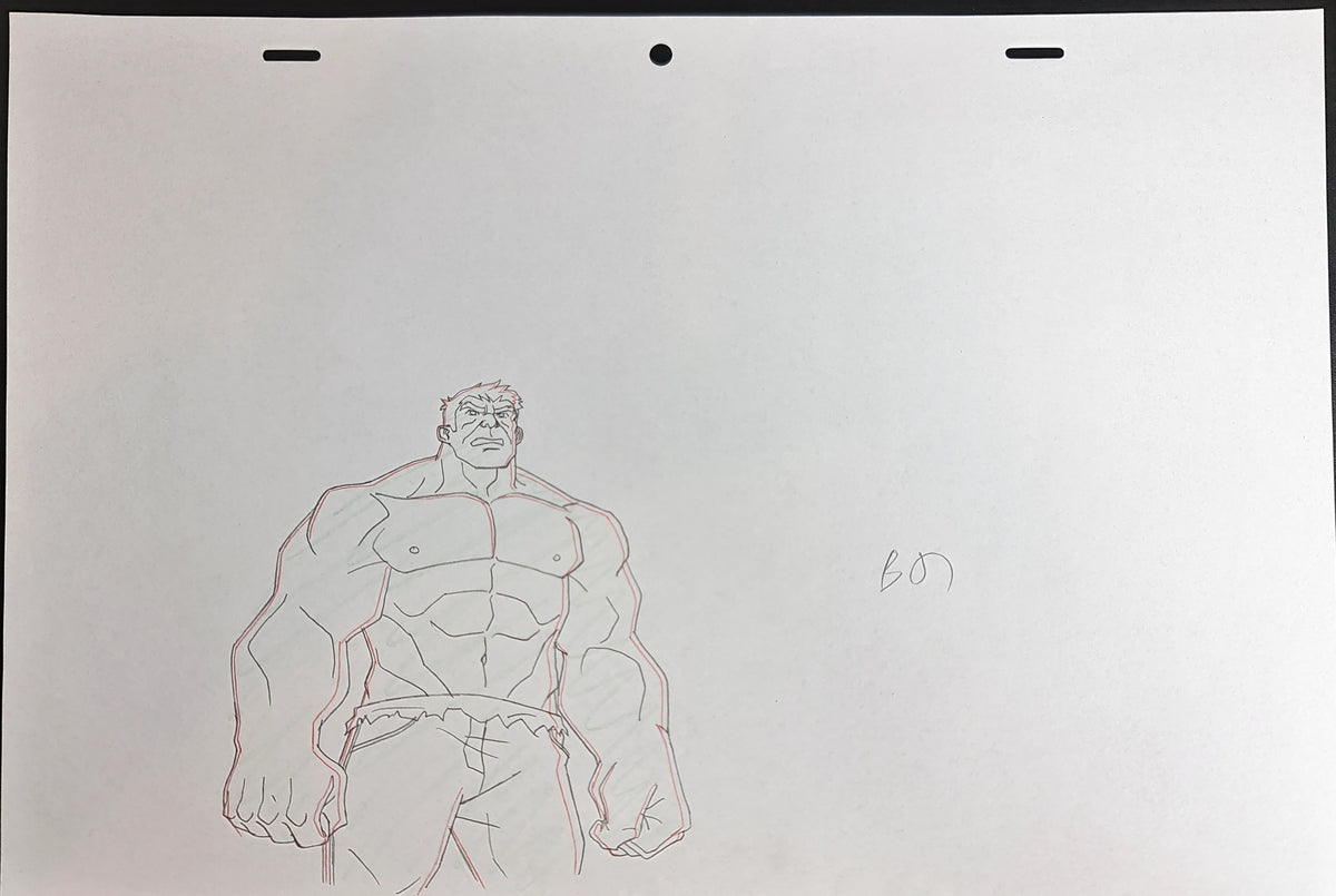 Marvel Avengers Assemble Production Animation Cel Drawing: Hulk - 1250