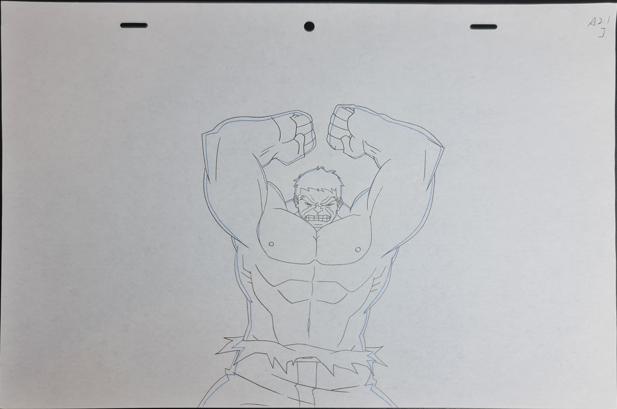 Marvel Avengers Assemble Production Animation Cel Drawing: Hulk - 1255