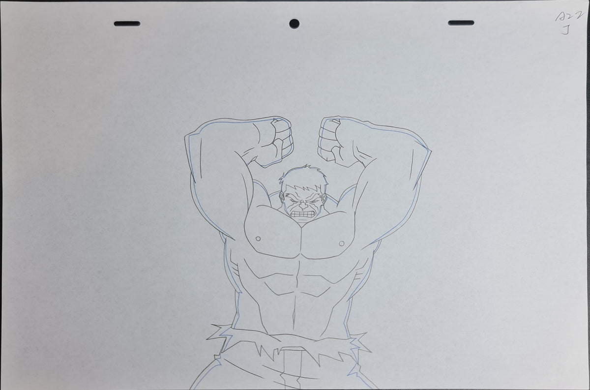 Marvel Avengers Assemble Production Animation Cel Drawing: Hulk - 1258