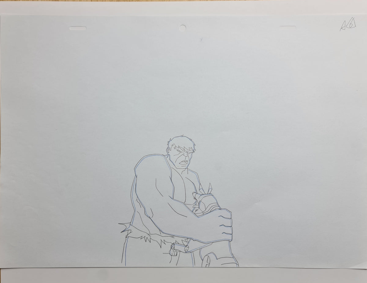 Marvel Avengers Assemble Production Animation Cel Drawing: Hulk - 1493