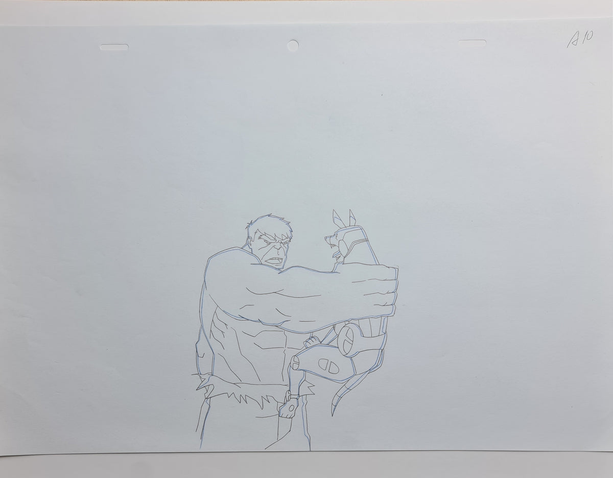 Marvel Avengers Assemble Production Animation Cel Drawing: Hulk - 1497