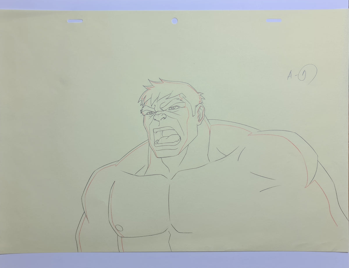 Marvel Avengers Assemble Production Animation Cel Drawing: Hulk - 1501