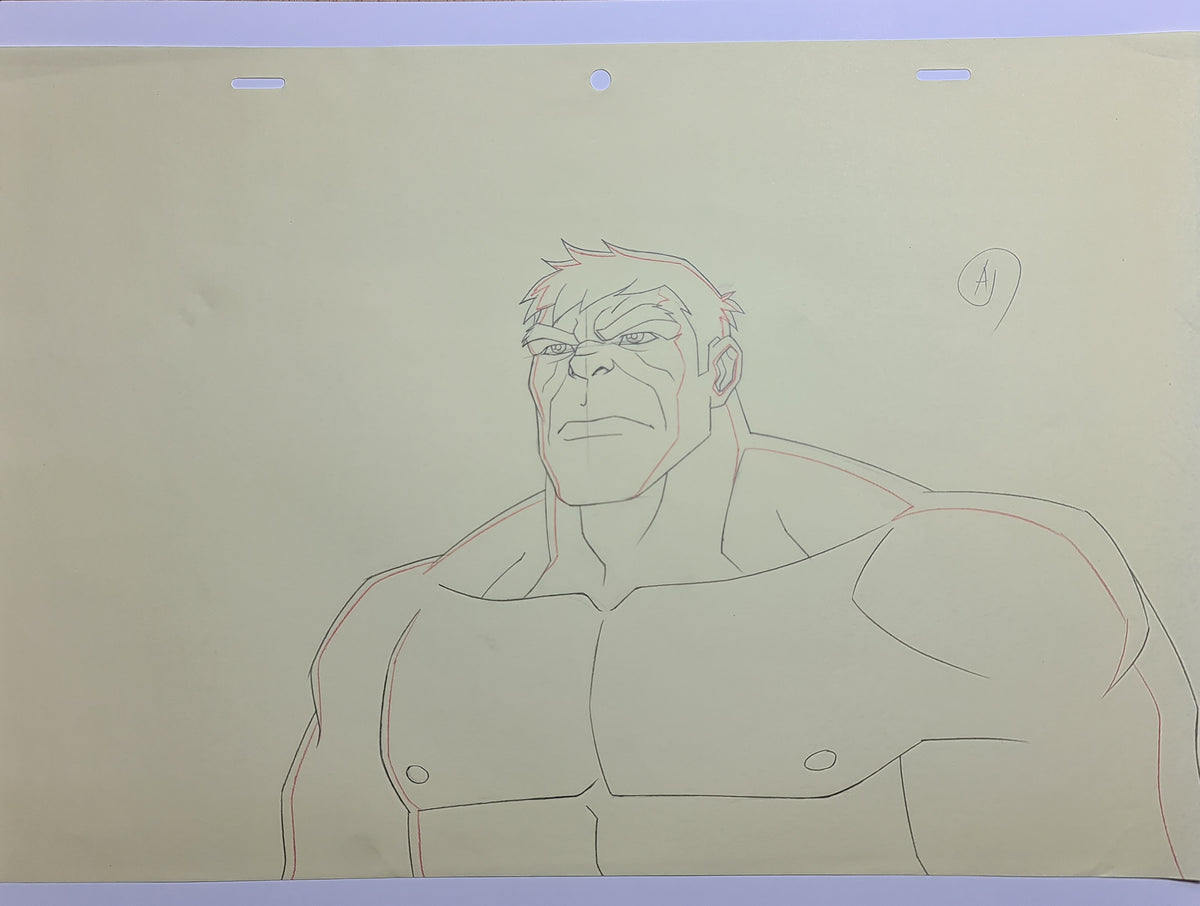 Marvel Avengers Assemble Production Animation Cel Drawing: Hulk - 1502