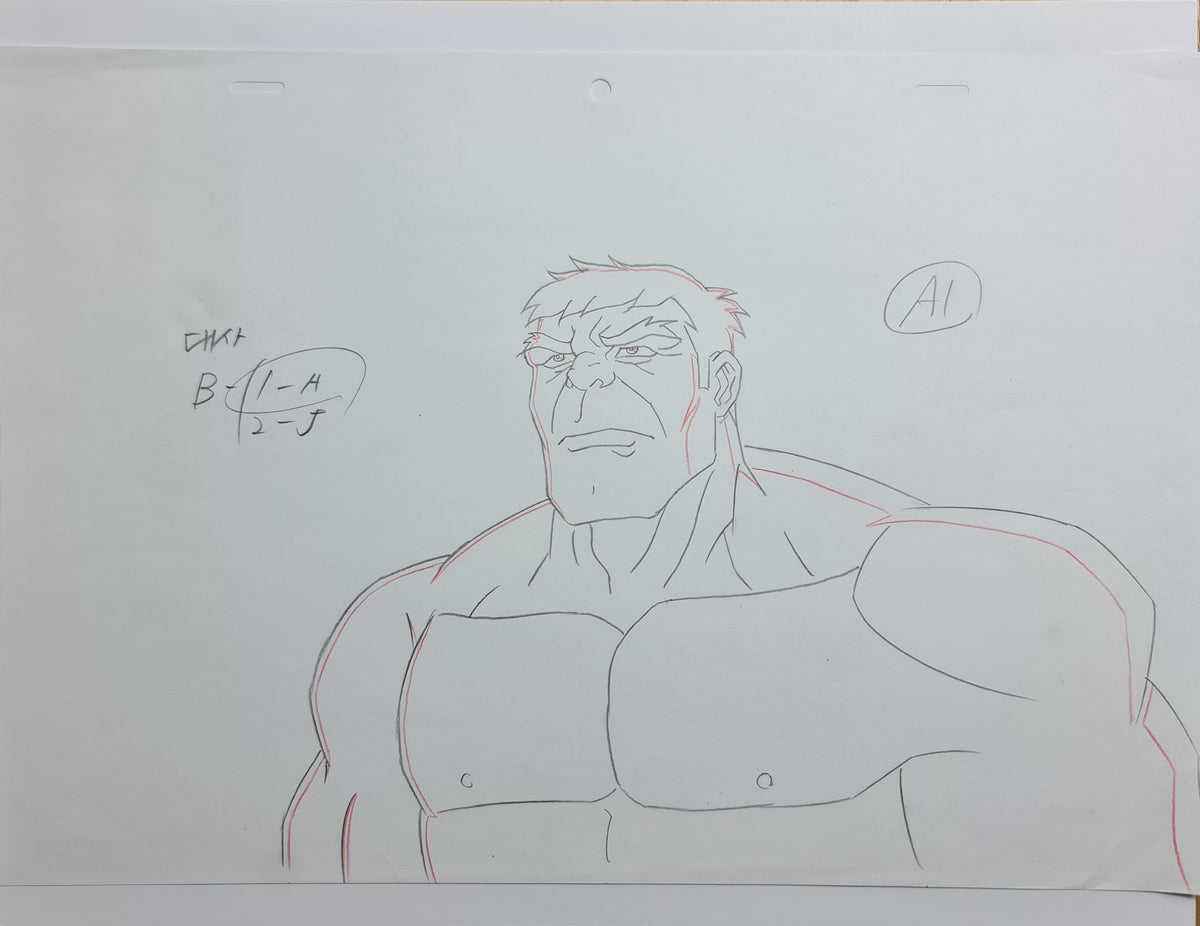 Marvel Avengers Assemble Production Animation Cel Drawing: Hulk - 1503