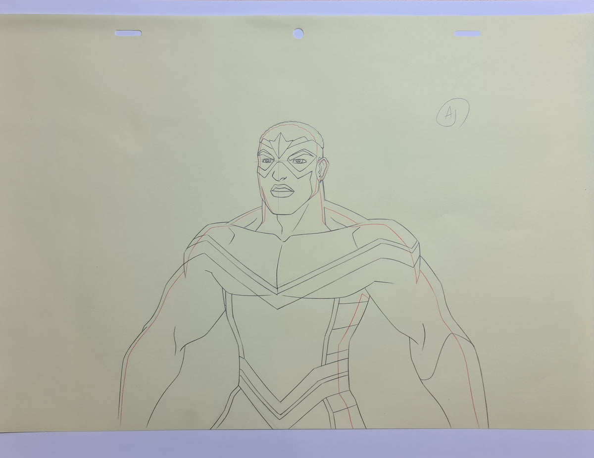 Marvel Avengers Assemble Production Animation Cel Drawing: Falcon - 1520