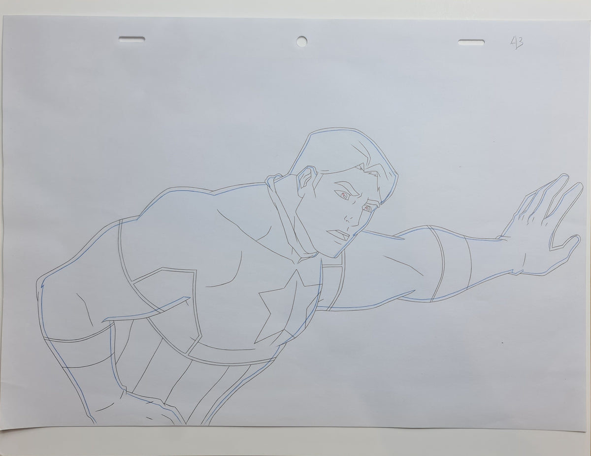 Marvel Avengers Assemble Production Animation Cel Drawing: Cap - 1535