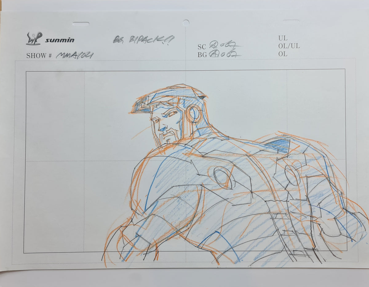 Marvel Avengers Assemble Production Animation Cel Drawing: Iron Man - 1538