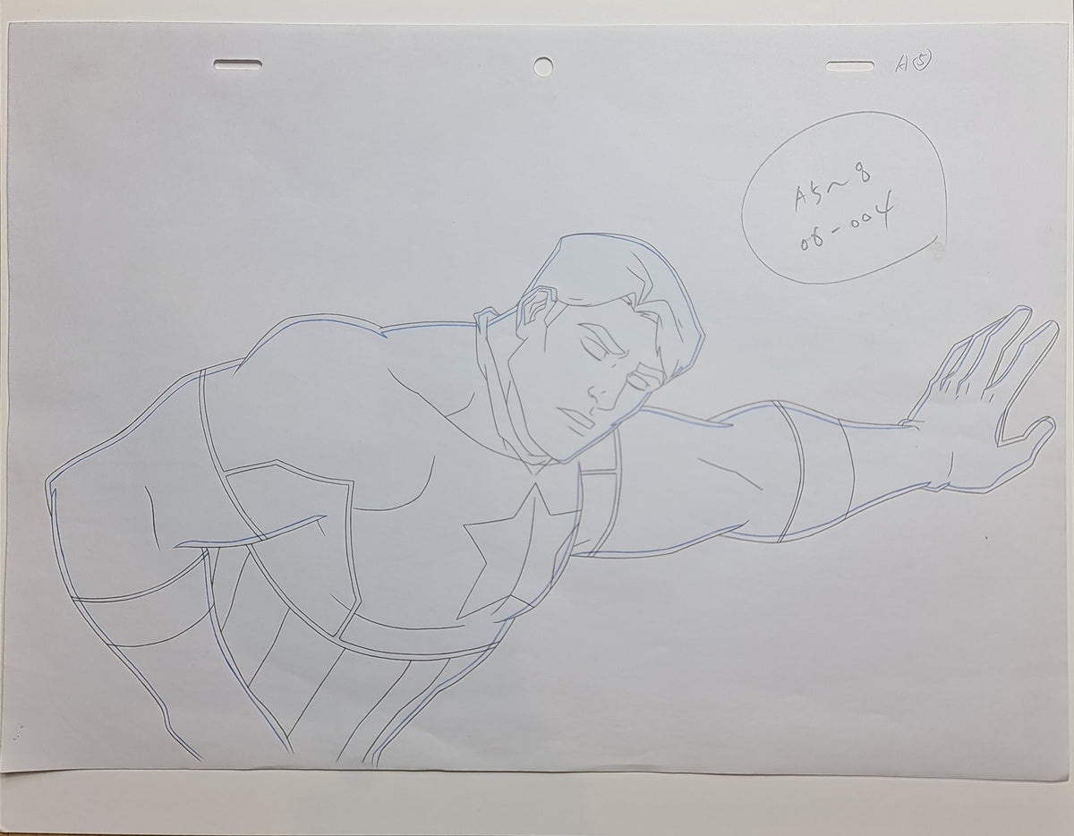 Marvel Avengers Assemble Production Animation Cel Drawing: Cap - 1547