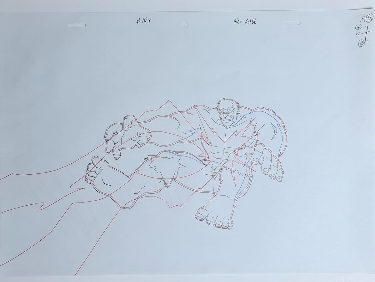 Marvel Avengers Assemble Production Animation Cel Drawing: 1942
