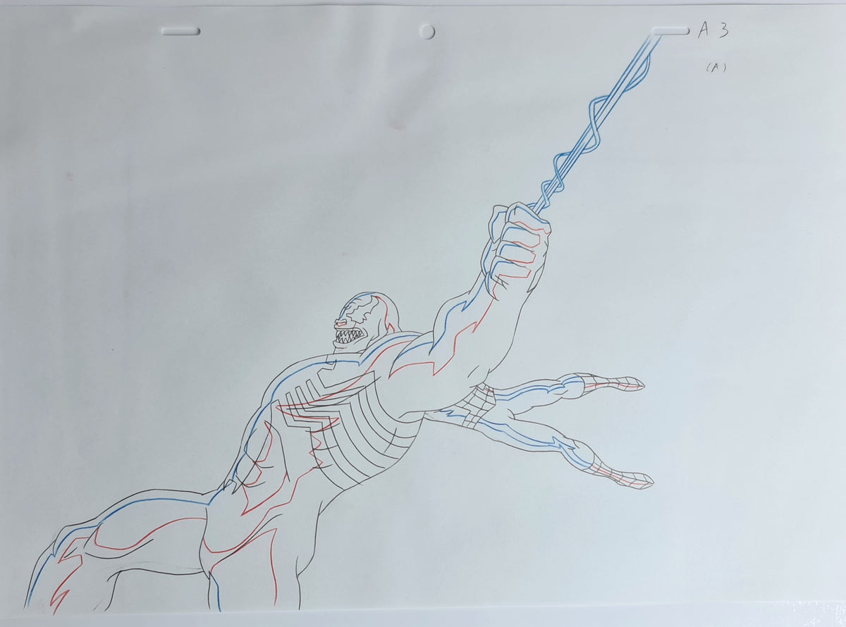 Marvel Ultimate Spiderman Production Animation Cel Drawing - 1976