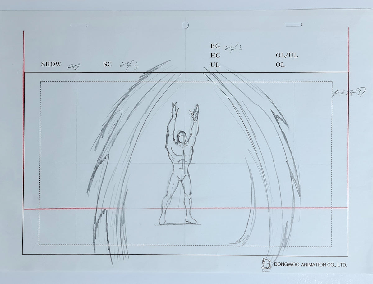 Marvel Ultimate Spiderman Production Animation Cel Drawing - 1988