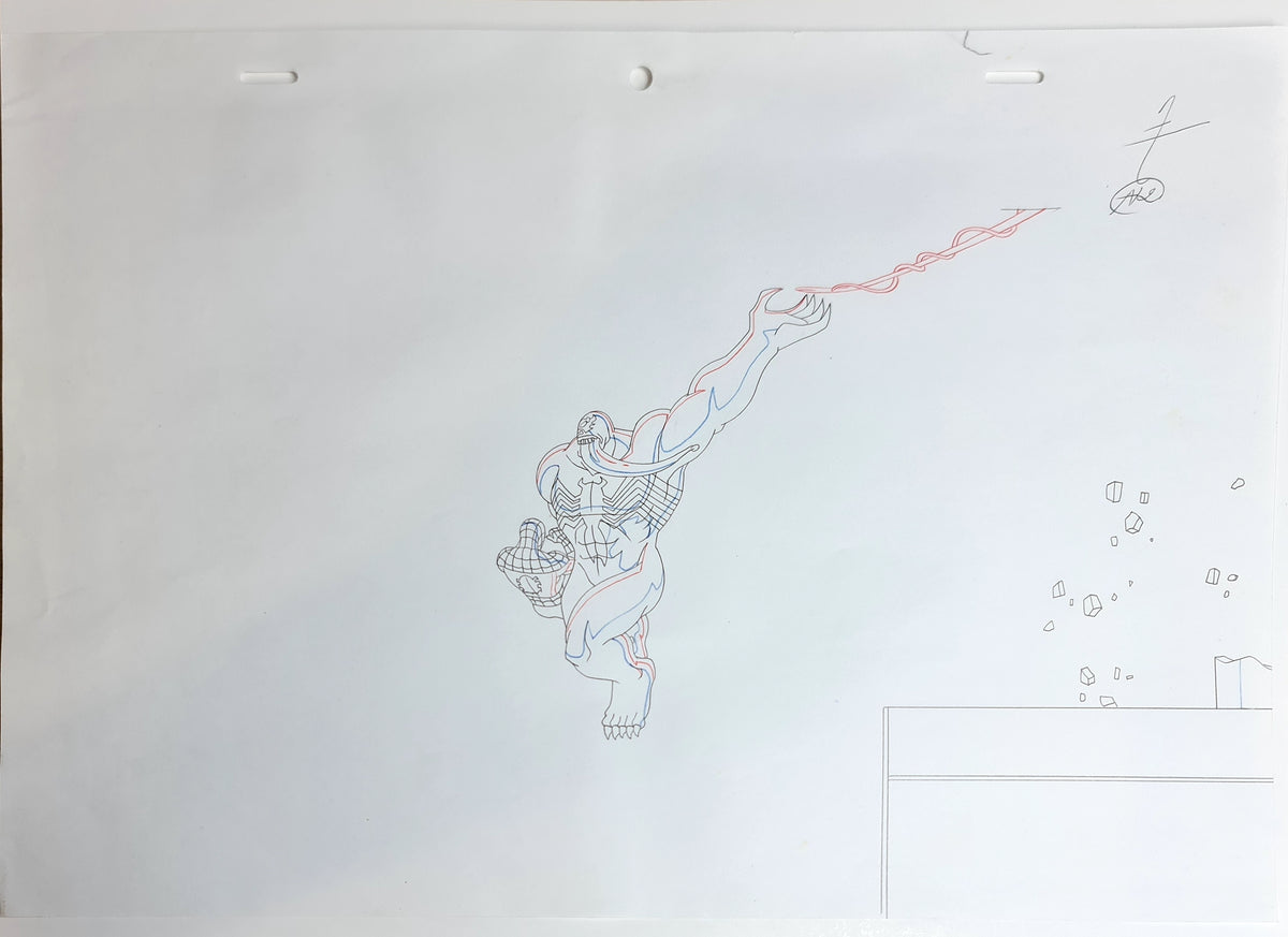Marvel Ultimate Spiderman Production Animation Cel Drawing: Venom - 2011