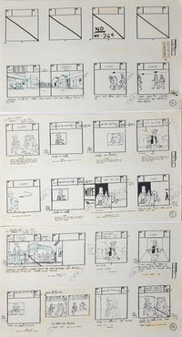 Load image into Gallery viewer, Lot of 25 Filmation Ghostbusters Storyboard &amp; Dialogue Pages - 3777
