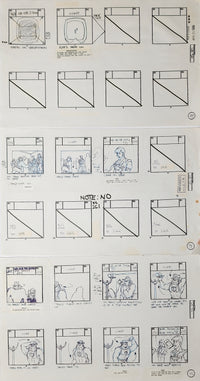 Load image into Gallery viewer, Lot of 25 Filmation Ghostbusters Storyboard &amp; Dialogue Pages - 3777
