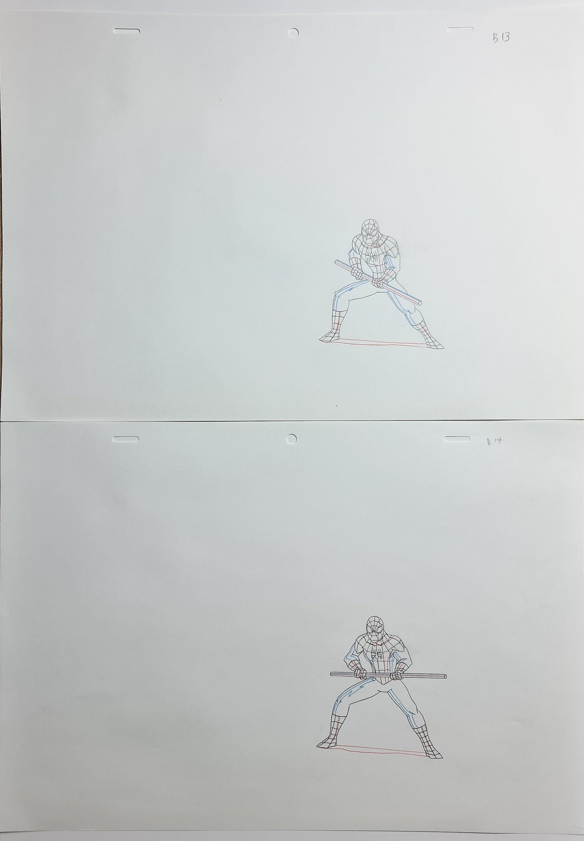 Marvel Ultimate Spiderman Production Animation Cel Drawing: 2 Pack - 2036