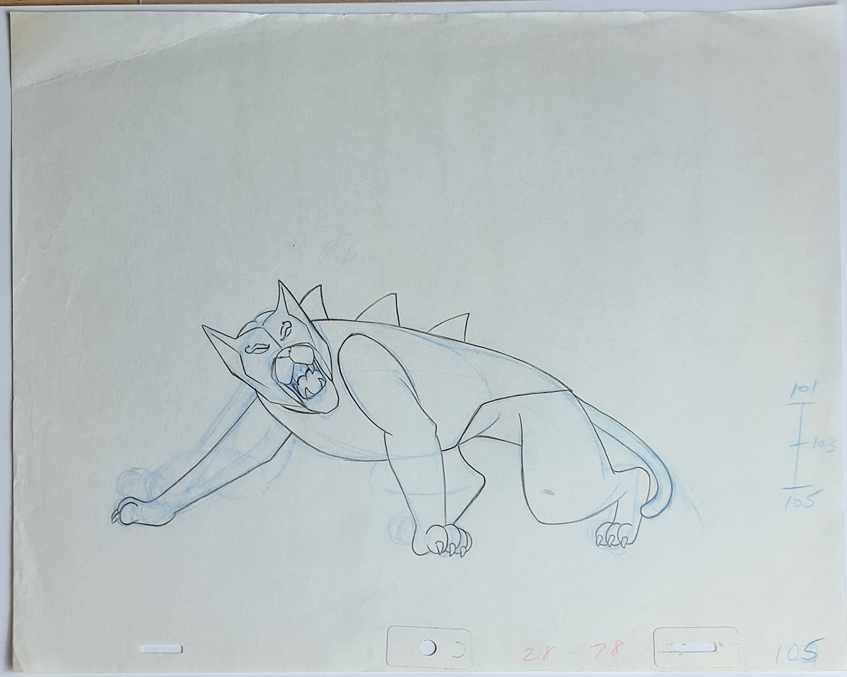 She-Ra Princess of Power Animation Production Cel Drawing: Catra - 2503