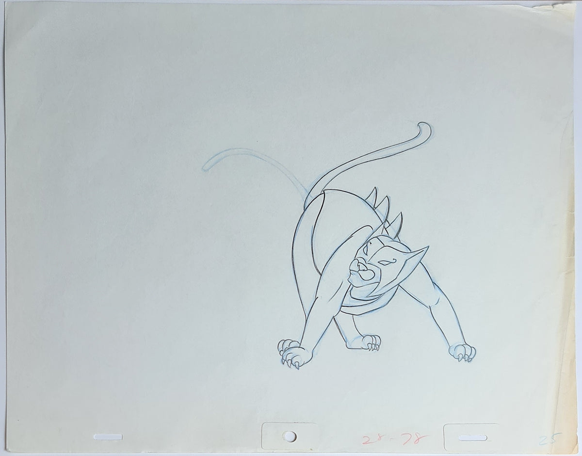 She-Ra Princess of Power Animation Production Cel Drawing: Catra - 2504
