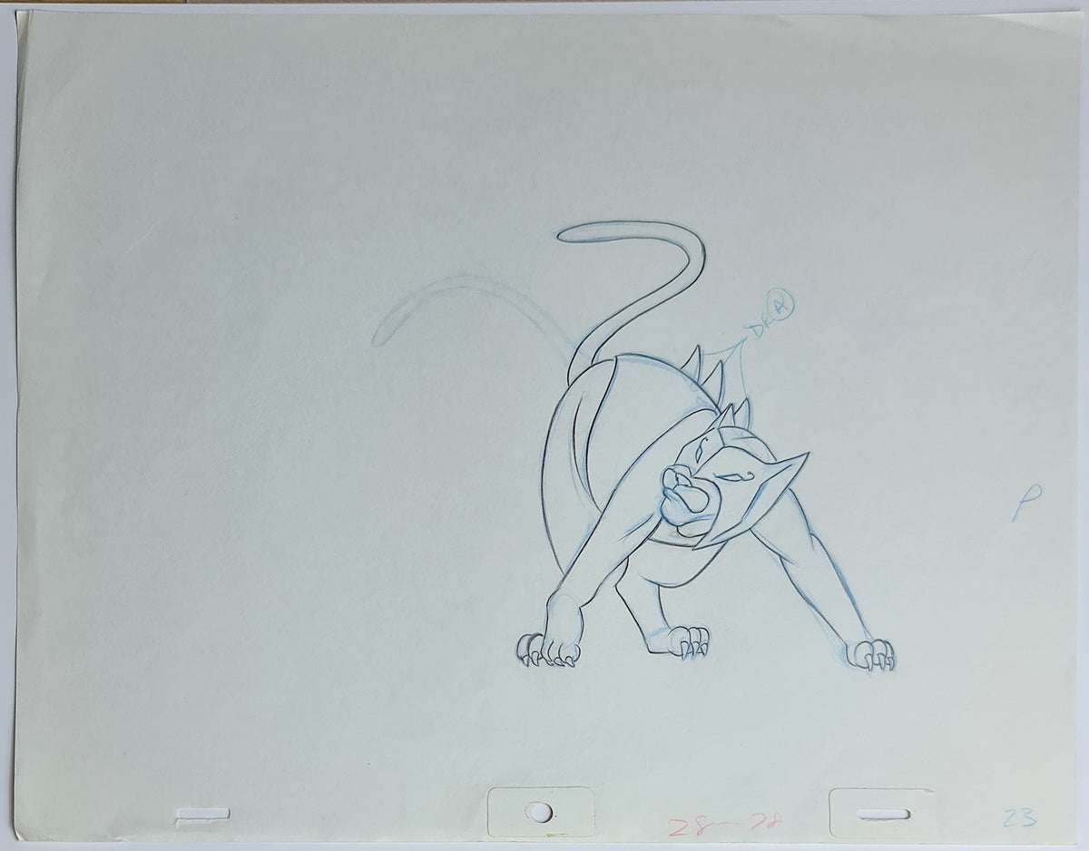 She-Ra Princess of Power Animation Production Cel Drawing: Catra - 2528
