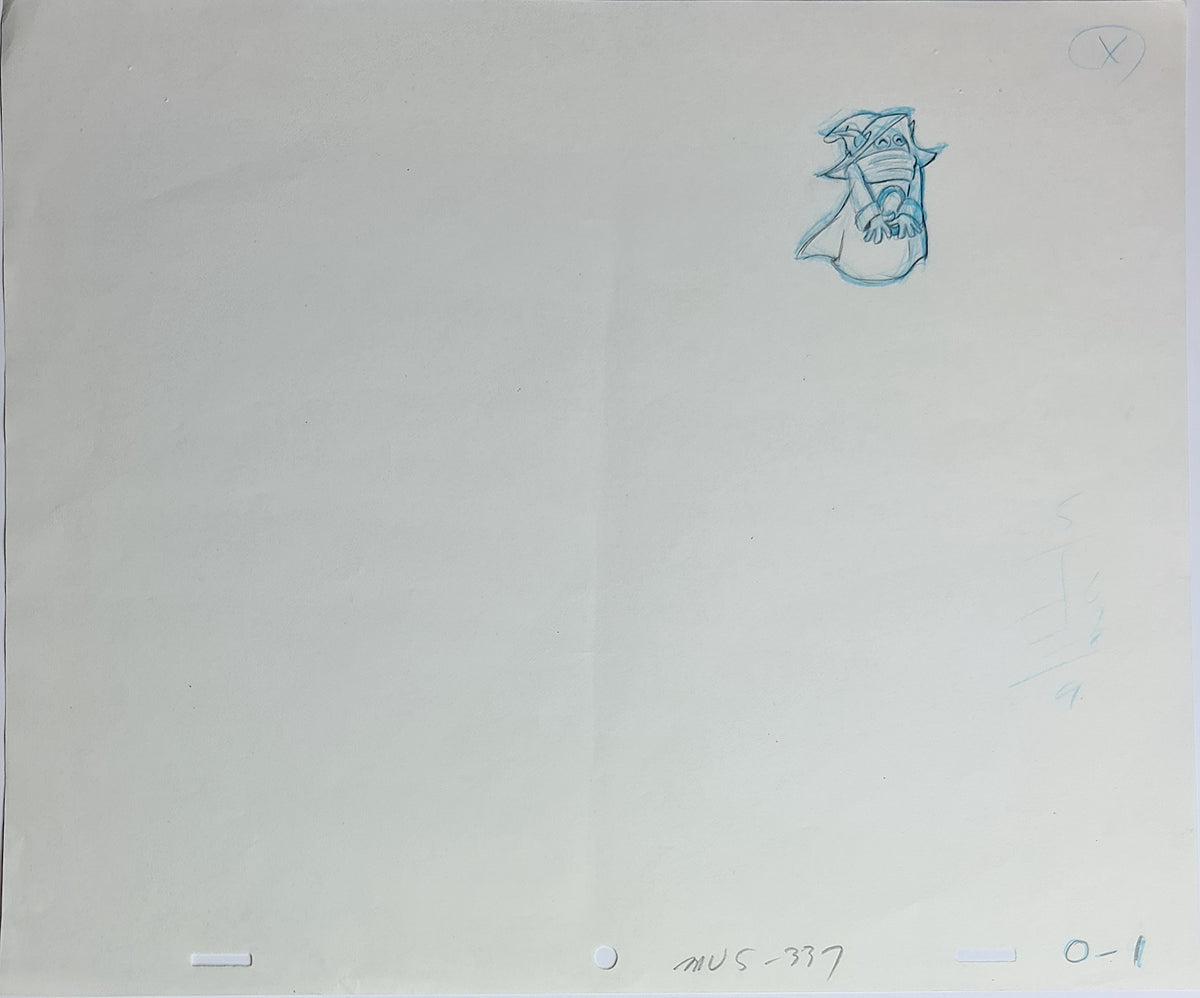 He-Man MOTU Animation Production Cel Drawing: Orko - 2537