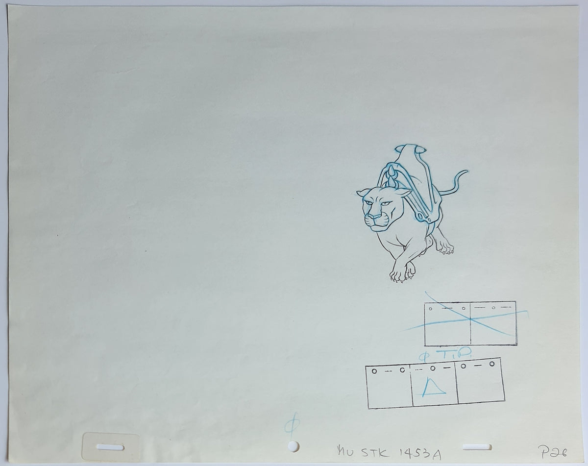 He-Man MOTU Animation Production Cel Drawing: Panthor - 2560