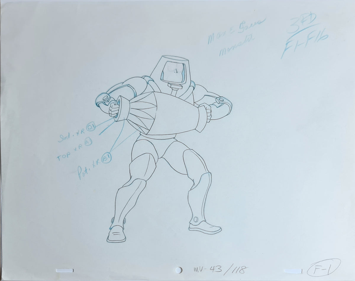 He-Man MOTU Animation Production Cel Drawing: Man-E-Faces - 2736