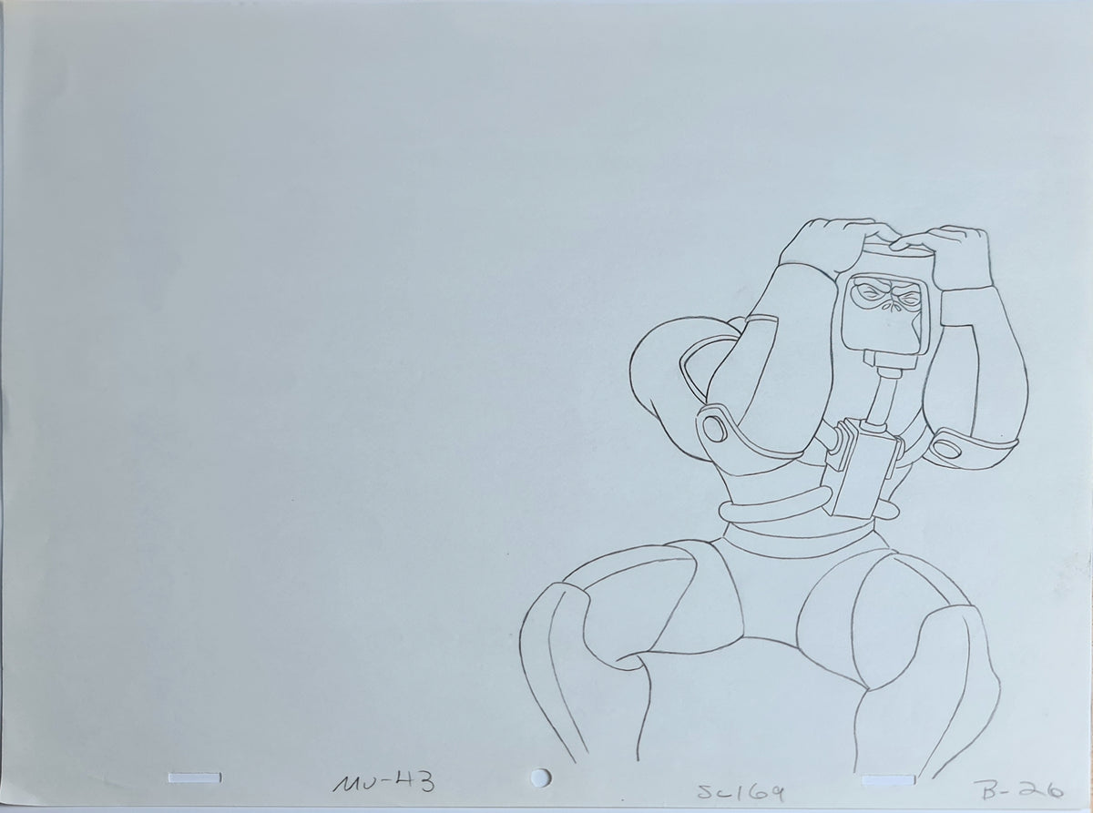 He-Man MOTU Animation Production Cel Drawing: Man-E-Faces - 2740