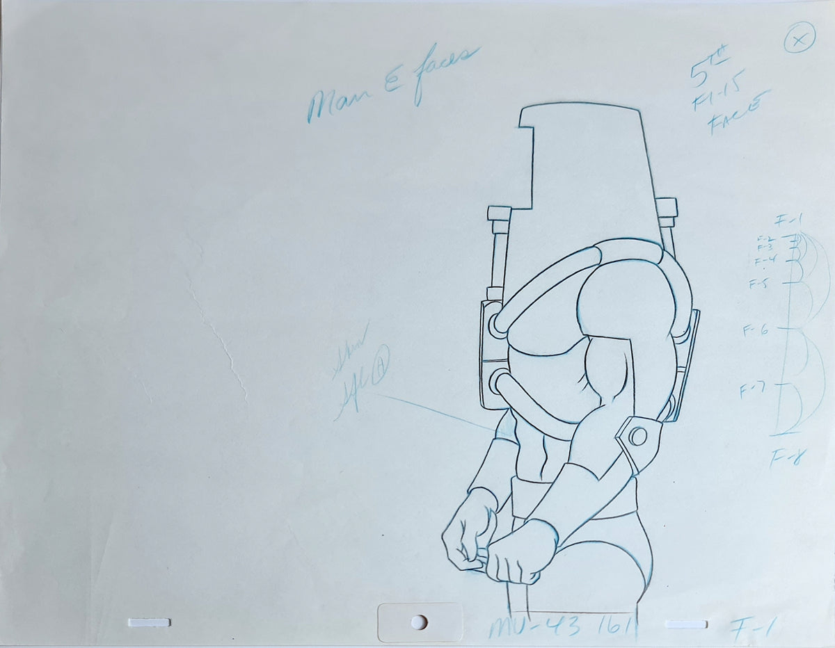 He-Man MOTU Animation Production Cel Drawing: Man-E-Faces - 2794