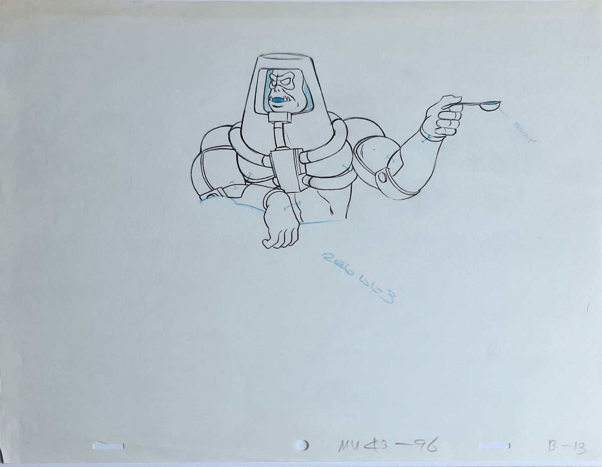 He-Man MOTU Animation Production Cel Drawing: Man-E-Faces - 2797