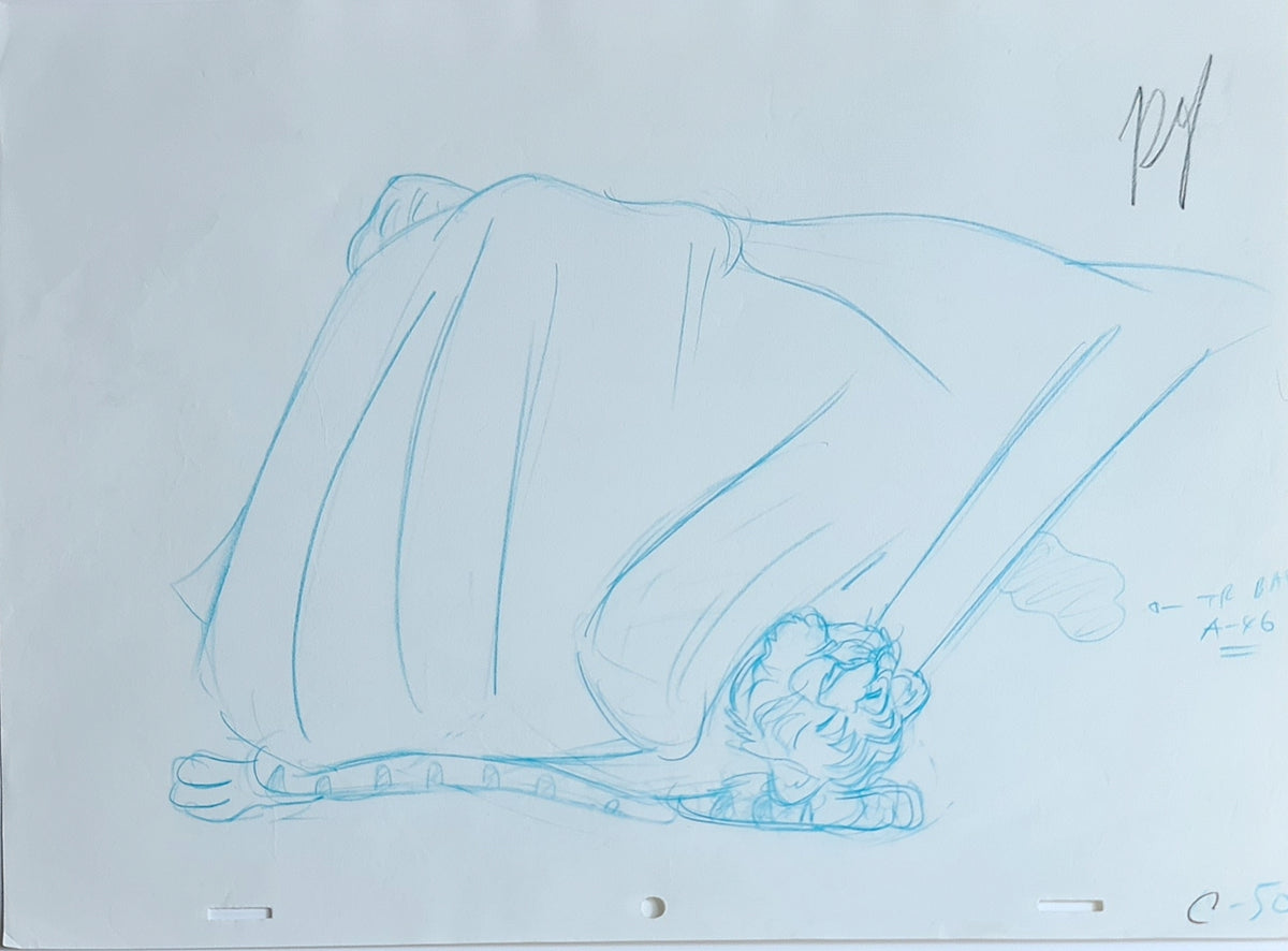 He-Man MOTU Animation Production Cel Drawing: Cringer - 2813