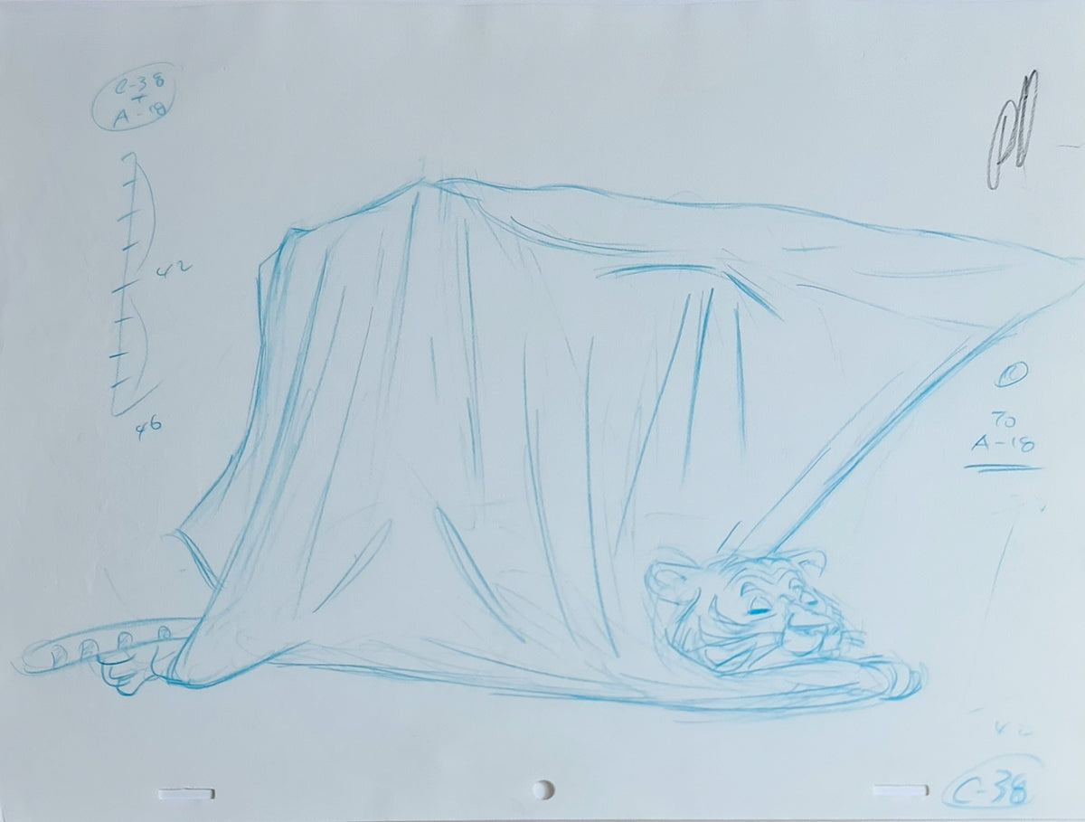 He-Man MOTU Animation Production Cel Drawing: Cringer - 2814